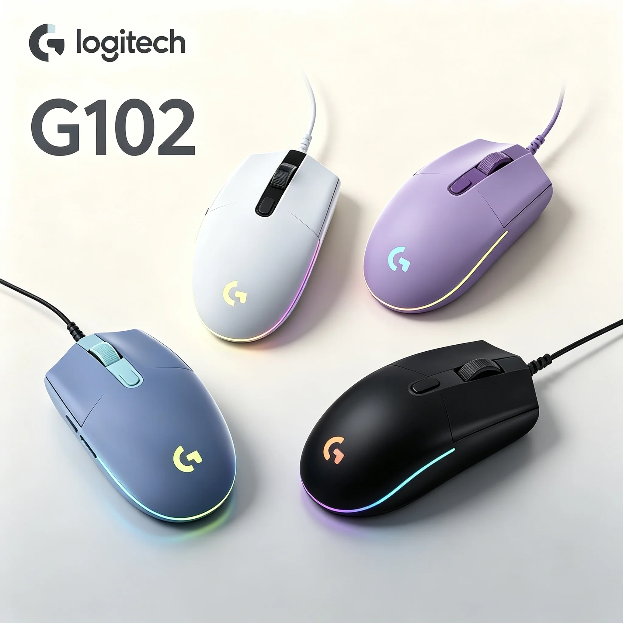 Professional E‑sport Logitech G102 Wired Gaming Mouse RGB For CS PUBG LOL League of Legends Valorant Home PC Mice