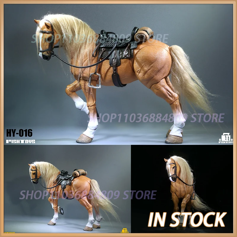 

In Stock Original Fish Toys HY-016 Huang biao Horse Basic Model 1/12 Movability Model Toys White-spotted yellow horse