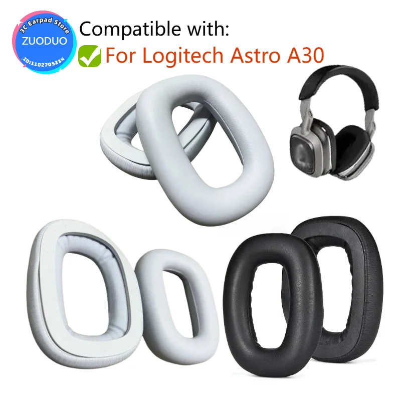 

For Logitech Astro A30 Headphones Softer Protein Leather Earpads 1 Pair Replacement Ear Pads