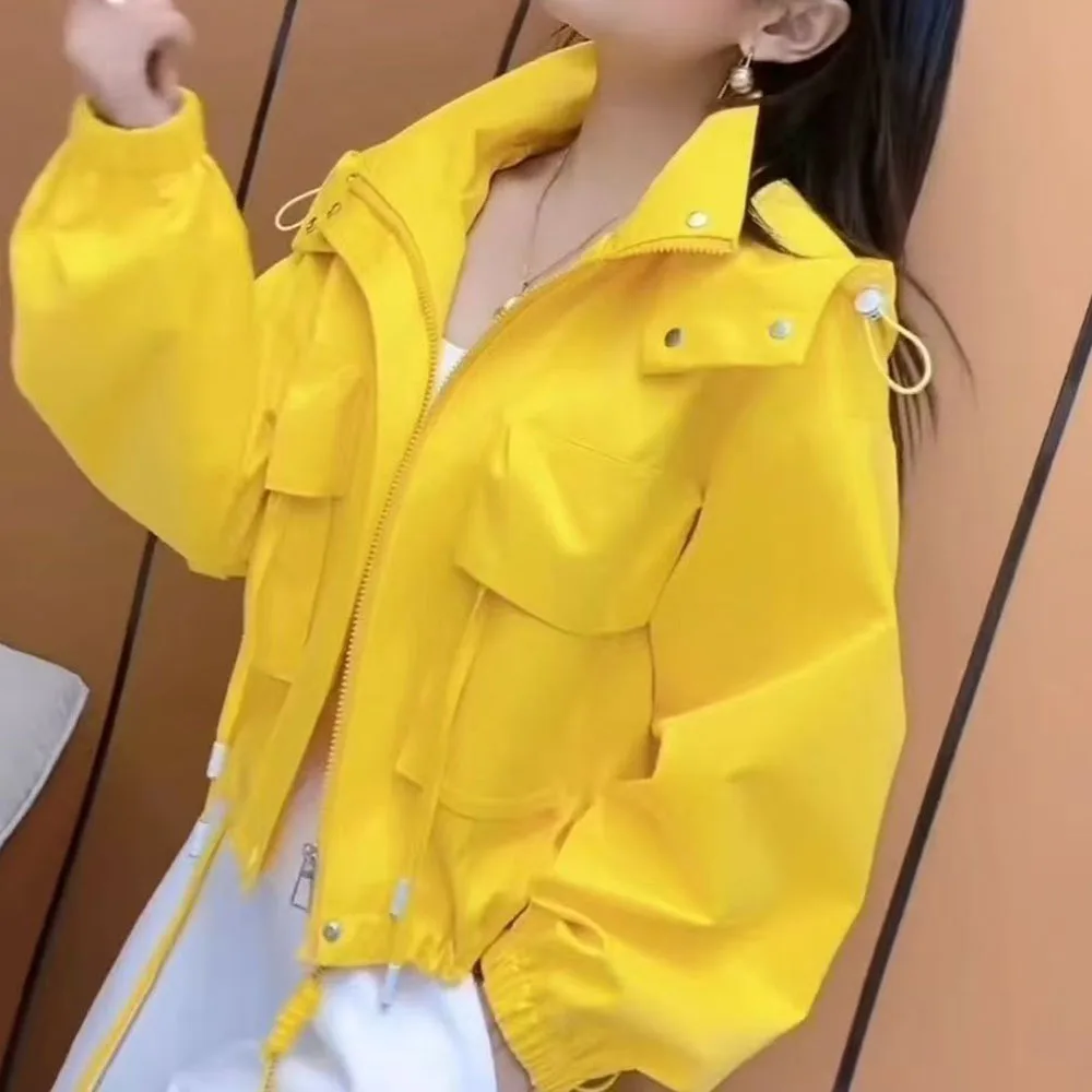 2026 New Casual Top Spring and Autumn Short Loose Versatile Jacket Hooded Jacket Women
