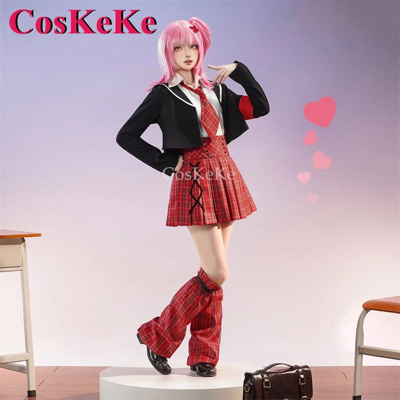 CosKeKe Hinamori Amu Cosplay Costume Anime Shugo Chara Sweet Junior High New School Uniform Activity Party Role Play Clothing