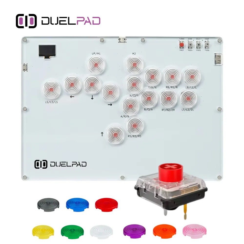 Duelpad Stickless/ปุ่มทั้งหมดController Hitboxสําหรับต่อสู้เกมStickจอยสติ๊กอาเขตPico GP2040-CEสําหรับPC/Xbox/PS4/สวิทช์