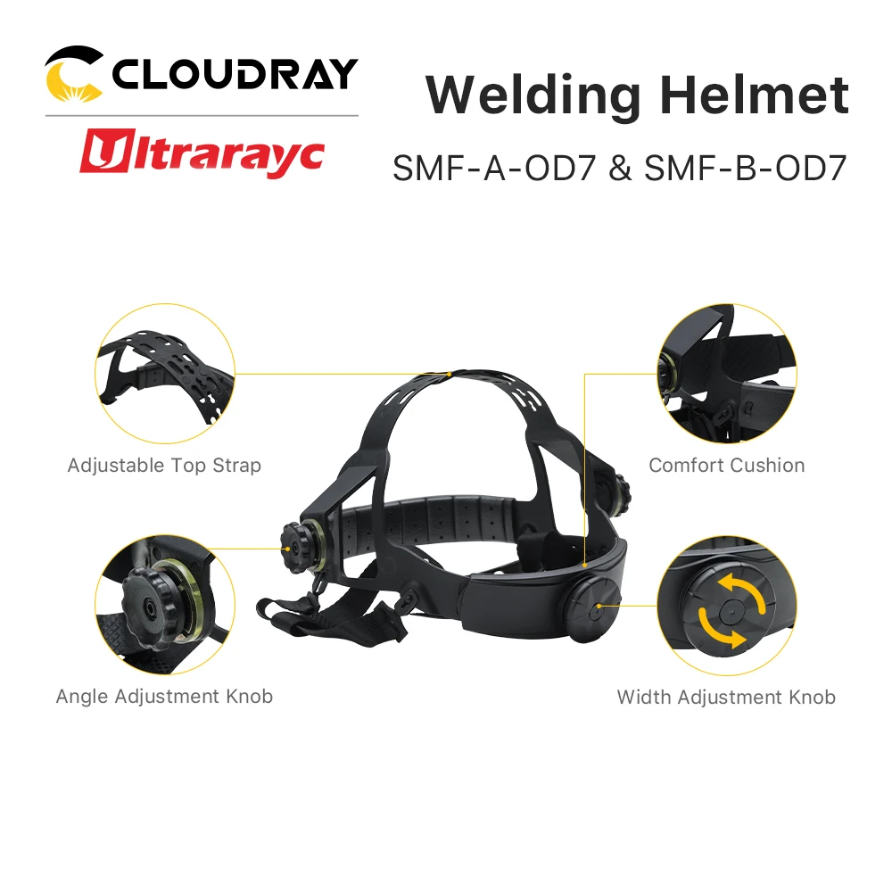 Ultrarayc Laser Safety Welding Helmet OD7+ Fiber YAG UV Laser 190-450nm & 900-1800nm Protect for Laser Welding Cutting Machine