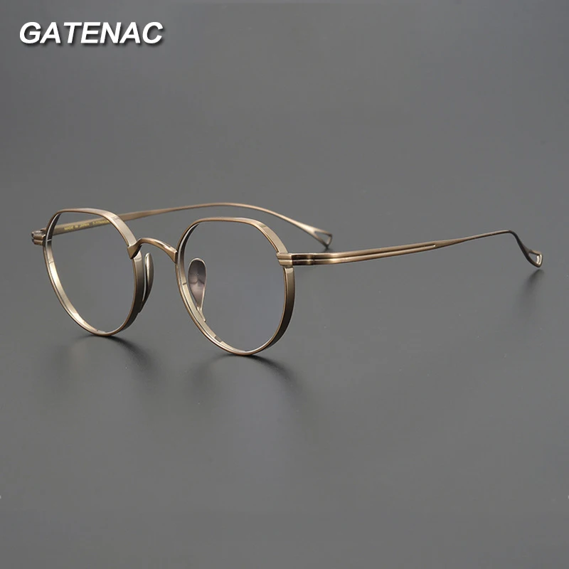 Vintage Pure Titanium Eyeglasses Frame Men Retro Ultra Light Glasses Frame Women Japan Luxury Brand Designer Small Face Eyewear