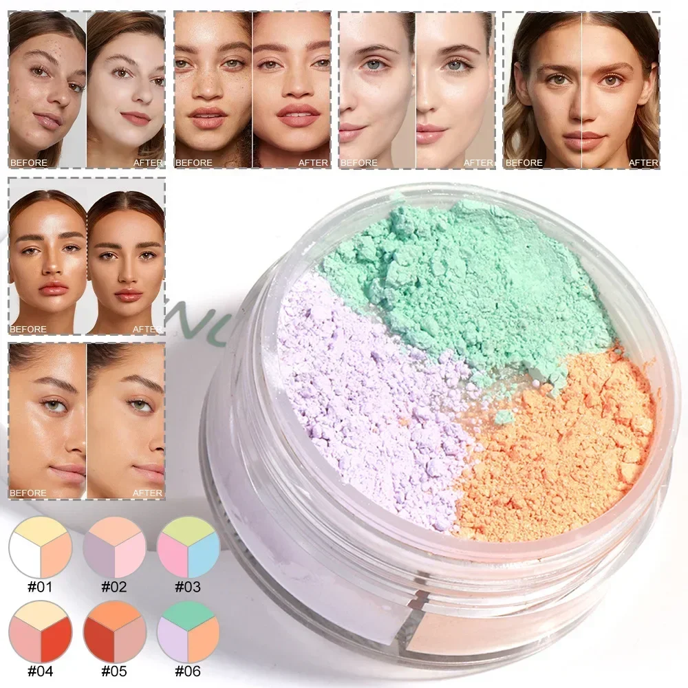 DUNUF 3 Color Matte Setting Powder Concealer Control Oil Natural Fog Face Makeup Powder Makeup Product For Women