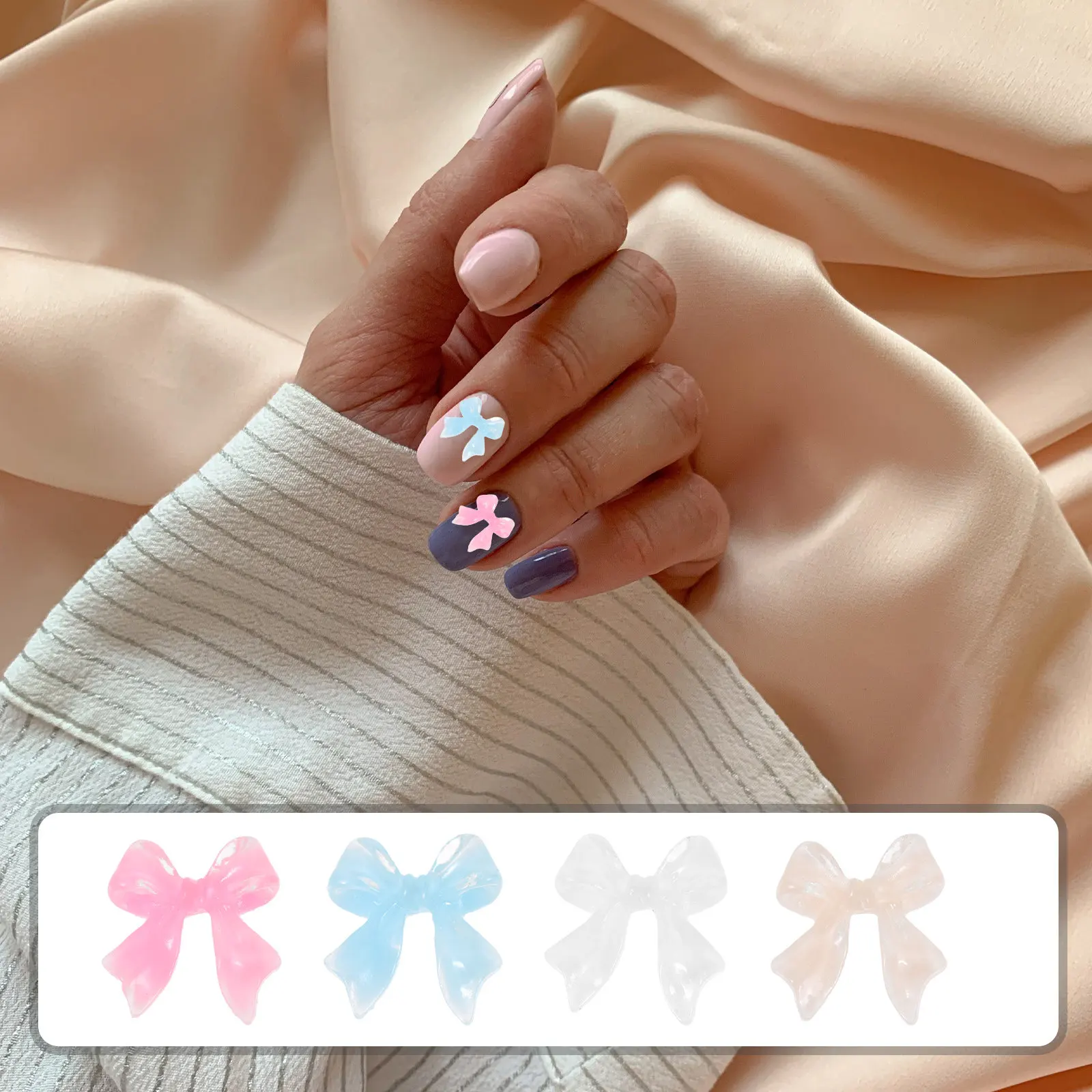 200Pcs Bow Nail Charms Exquisite Tiny Decorative Manicure Gems Nail Art Supplies for Women Nails Manicure Charms