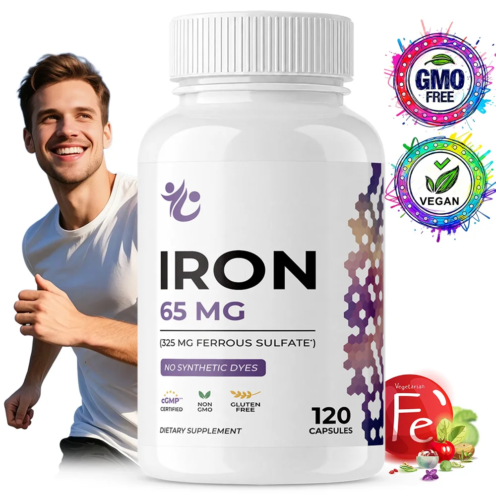 Iron 65 Mg (from 325 Mg Ferrous Sulfate), High Potency Iron Supplement, Improve Immune, Non-GMO, Gluten Free