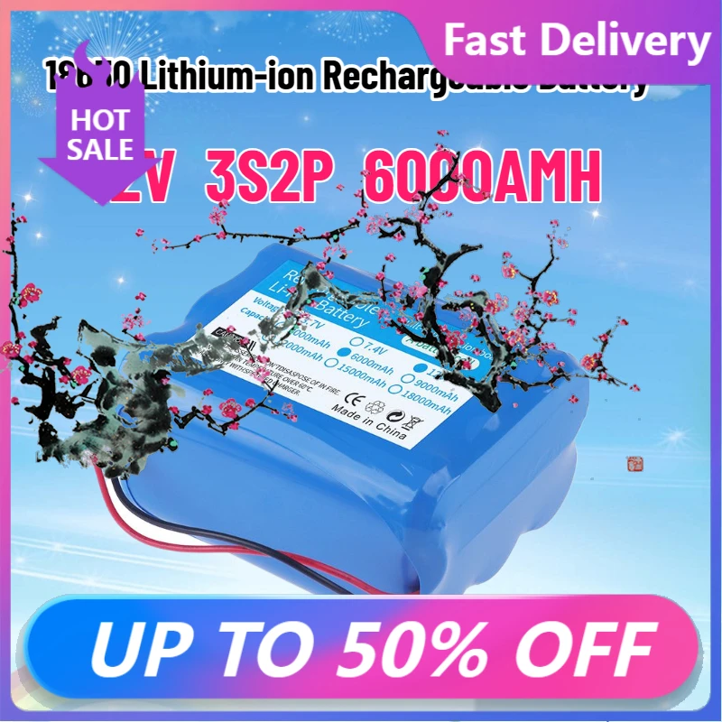 

【Fast Delivery】12V 3S2P 6000AMH 18650 Lithium-ion Battery for Speaker Flashlight CCTV Camera GPS Searchlight Portable Kit XH 2