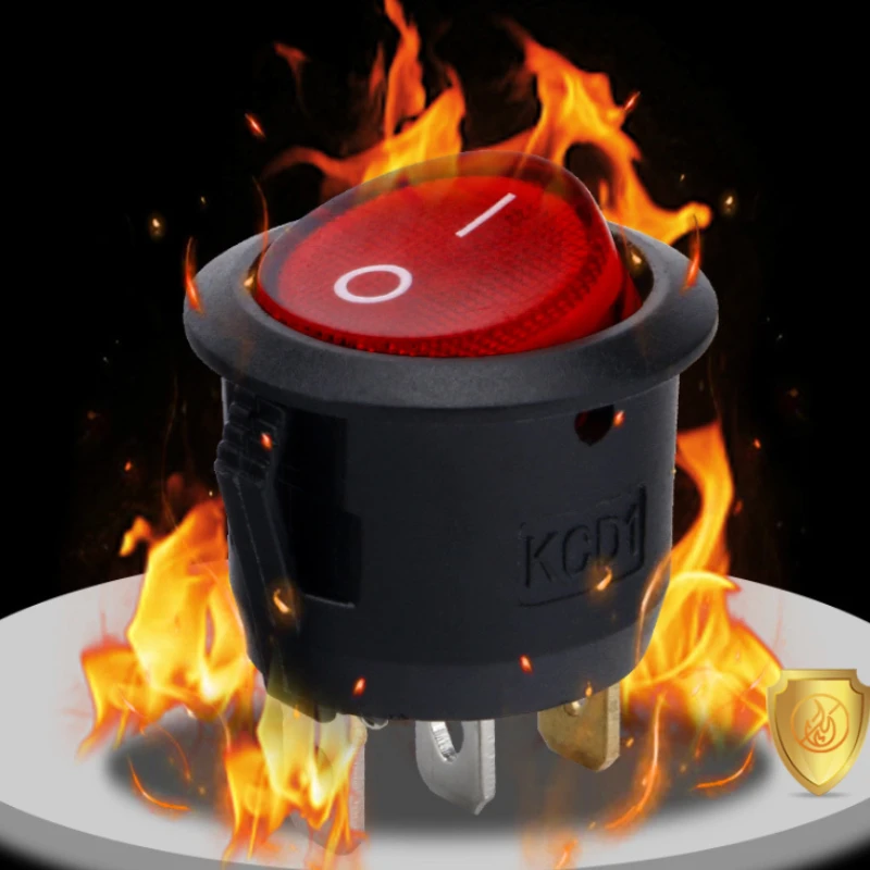 1PCS ON/OFF Runde Rocker Schalter LED Beleuchtet Auto Dashboard Dash Boot Van 12V 24V / 6A 250V / 10A 125V 2/3/4PIN Schalter 20MM