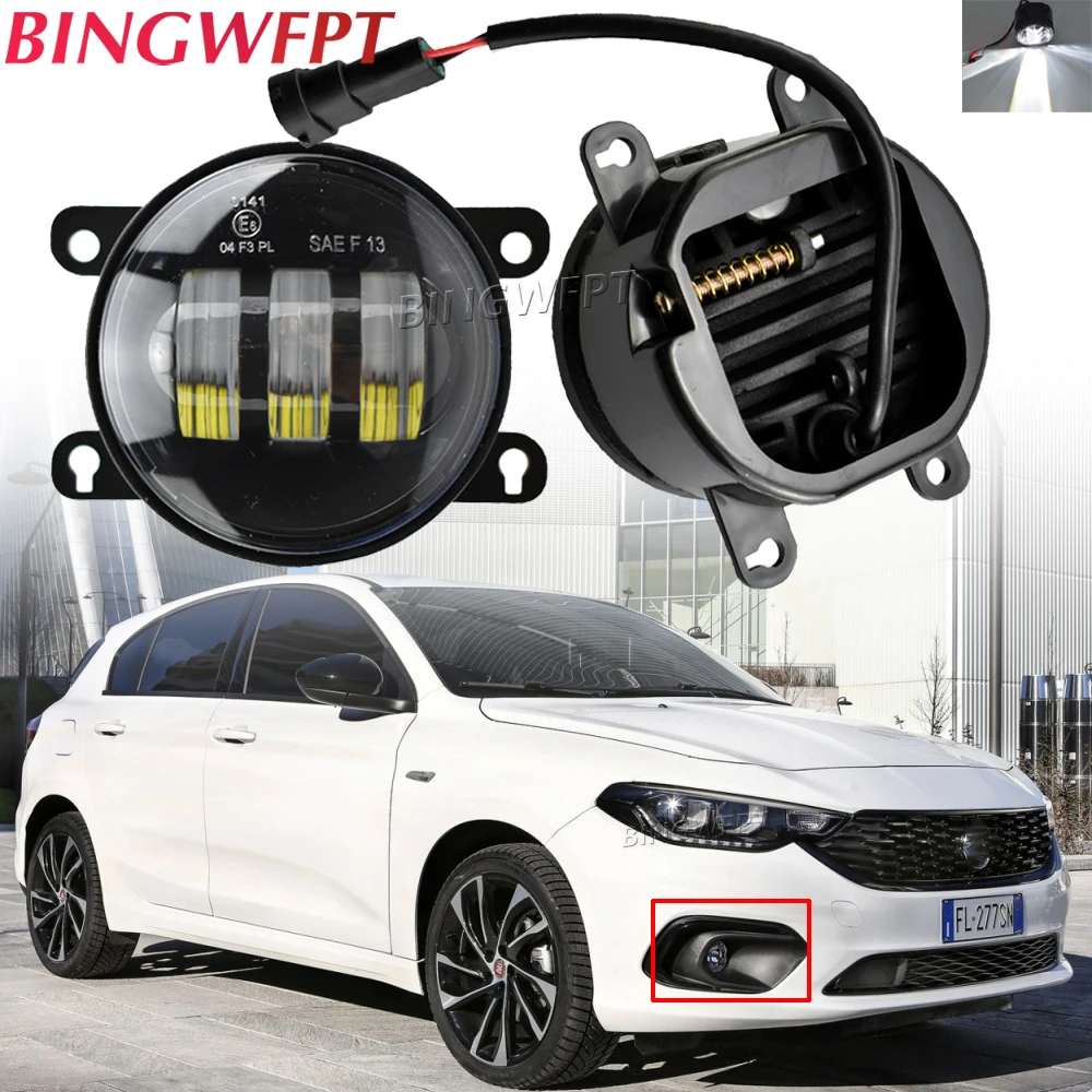 2PCS Leds Chips LED Fog Light Lamp For Fiat Ducato 250/290 For Fiat 500 Panda Punto Evo Sedici Argo 358 Doblo 152-263 Fog Lamps
