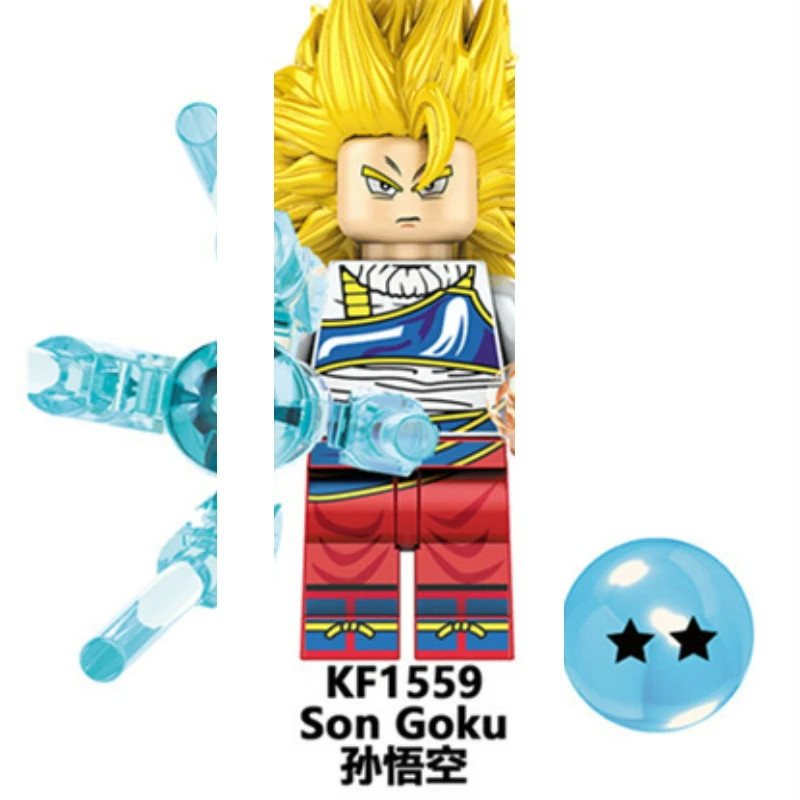 Bandai Goku Lega Building Blocks, Super Saiyan personagem de desenho animado, modelo montado, Anime Figurines, bloco de construção para aniversário