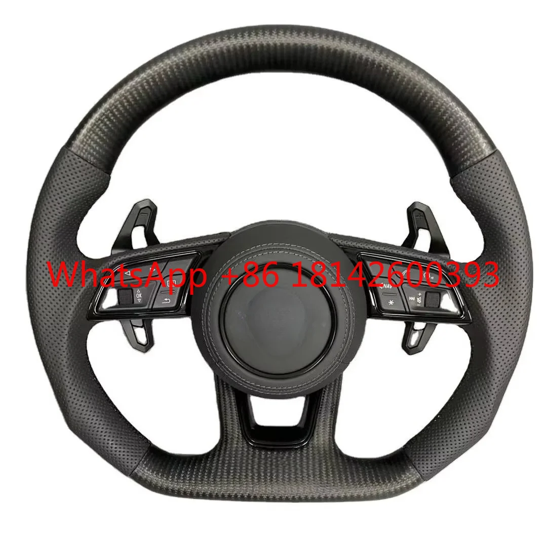 Carbon Fiber Steering Wheel with Start Button S‑Line Perforated Leather Custom Factory Direct Parts
