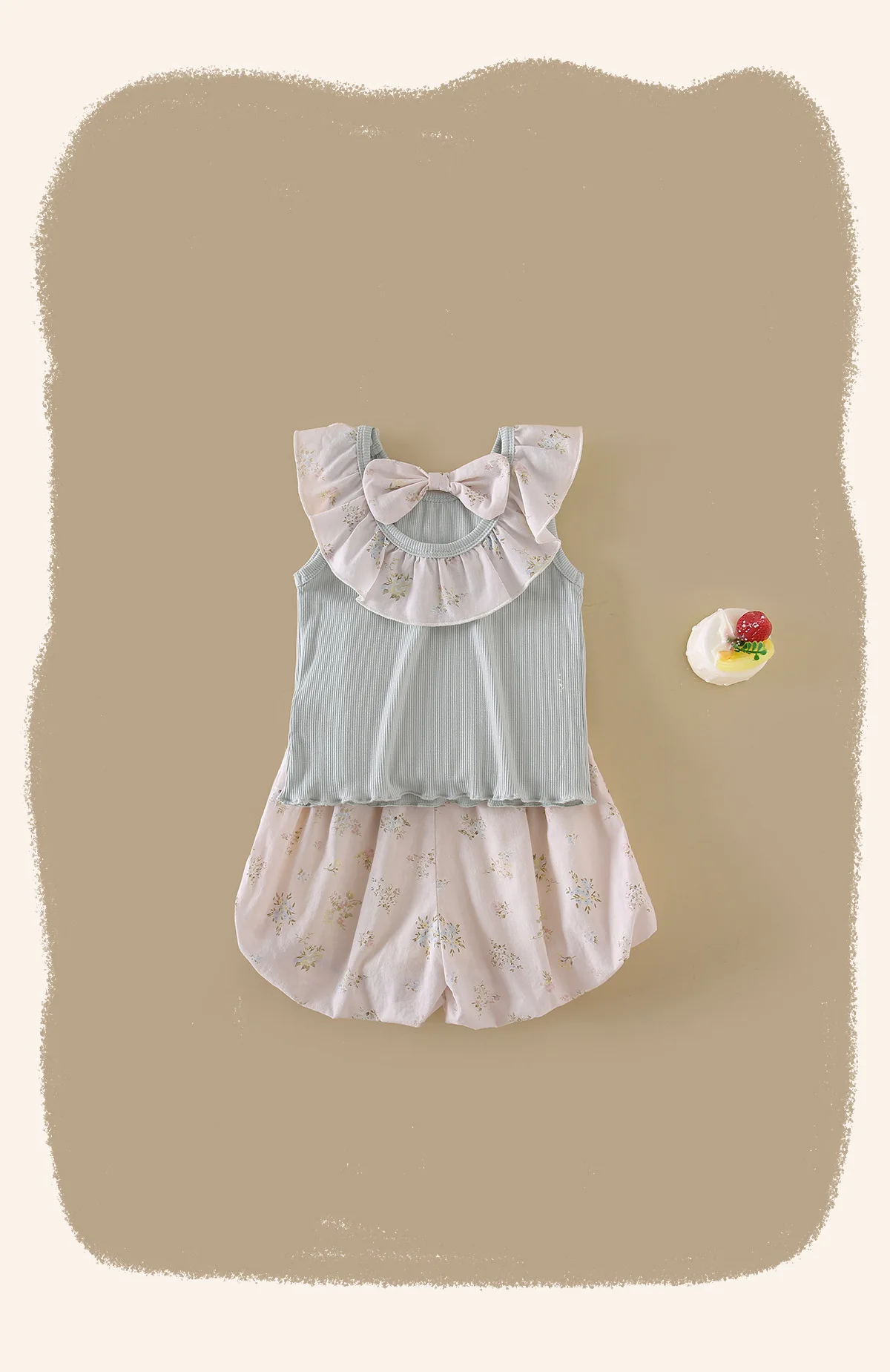 2026 Summer New Baby A Grade Girls Clothing Set Breathable Baby Girl T Shirt Balloon Pants Two Piece Set