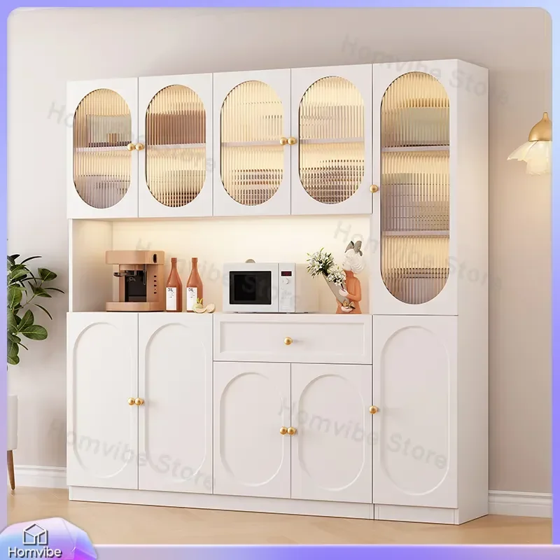Solid Wood Sideboard Cabinet Dining Room Storage Buffet Server Kitchen Wine Rack Living Room Furniture Wall Mounted Cupboard