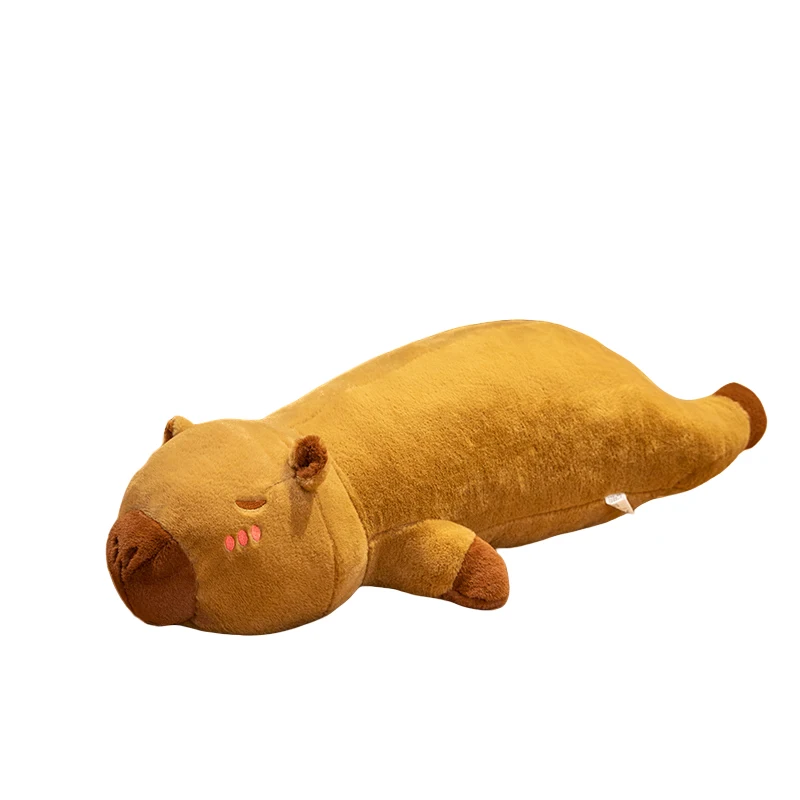 60/80cm Kawaii ตุ๊กตา Capybara สัตว์ตุ๊กตาหมอนยาวเบาะนุ่มตุ๊กตาการ์ตูนของเล่นเบาะตกแต่งเด็กทารกของขวัญ