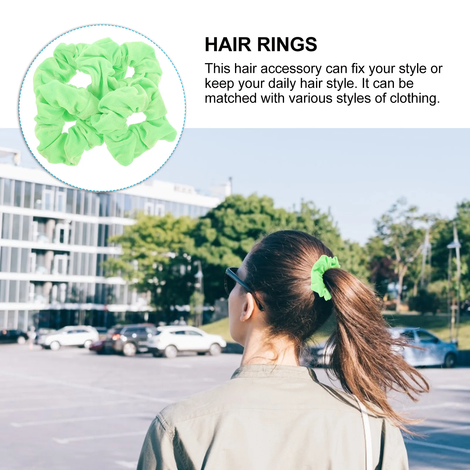 

4Pcs Fluorescent Hair Scrunchies Elastic Hair Ties For Women Girls Ponytail Holders Accessories
