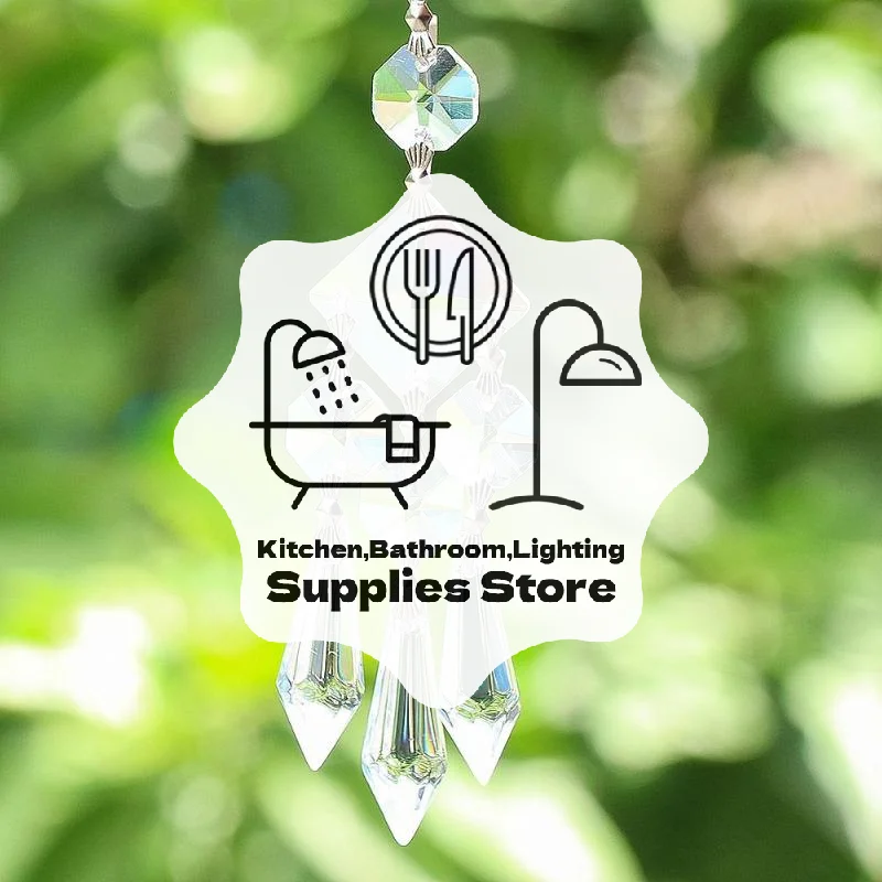 Gorgeous Glass Crystal Prism Suncatcher Chandelier Parts Crystal Lucky Hanging Pendant Handmade Christmas Wedding Decor