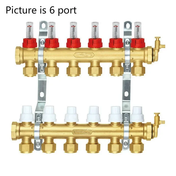 Underfloor Heating Manifold (6 Port)  brass