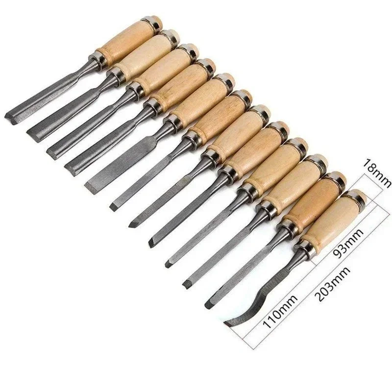 Production of wood carving tools 12-piece set Carving chisel, hand carving chisel, carving knife 12-piece set Carving chisel