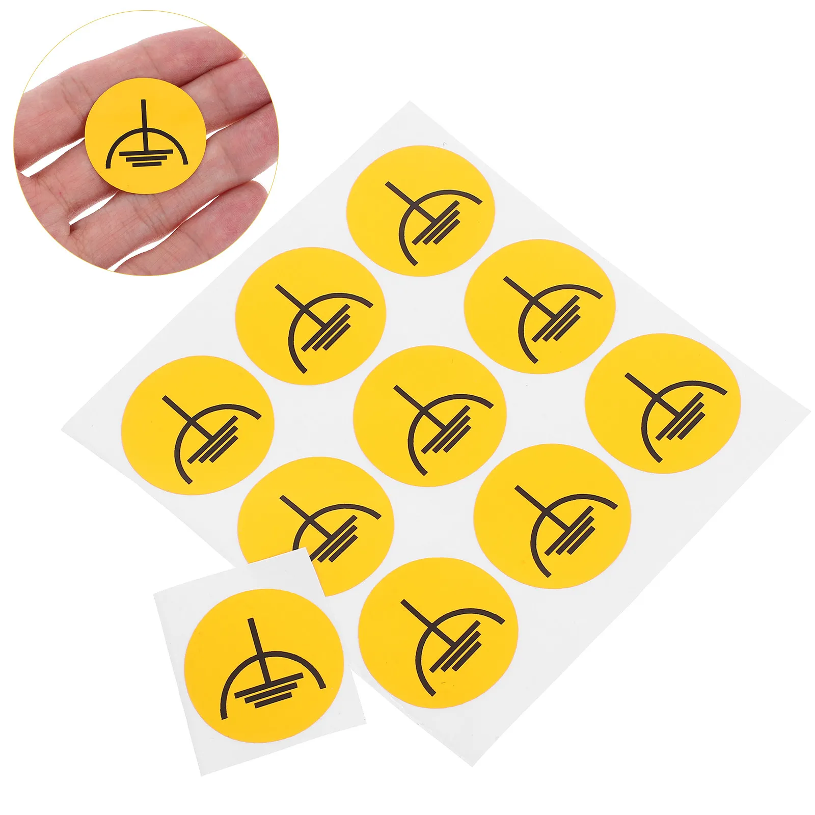 10Pcs Ground Symbols Stickers Electrical Safety Warning Decals Grounding Warning Labels Machine Equipment Breaker Panel Sign