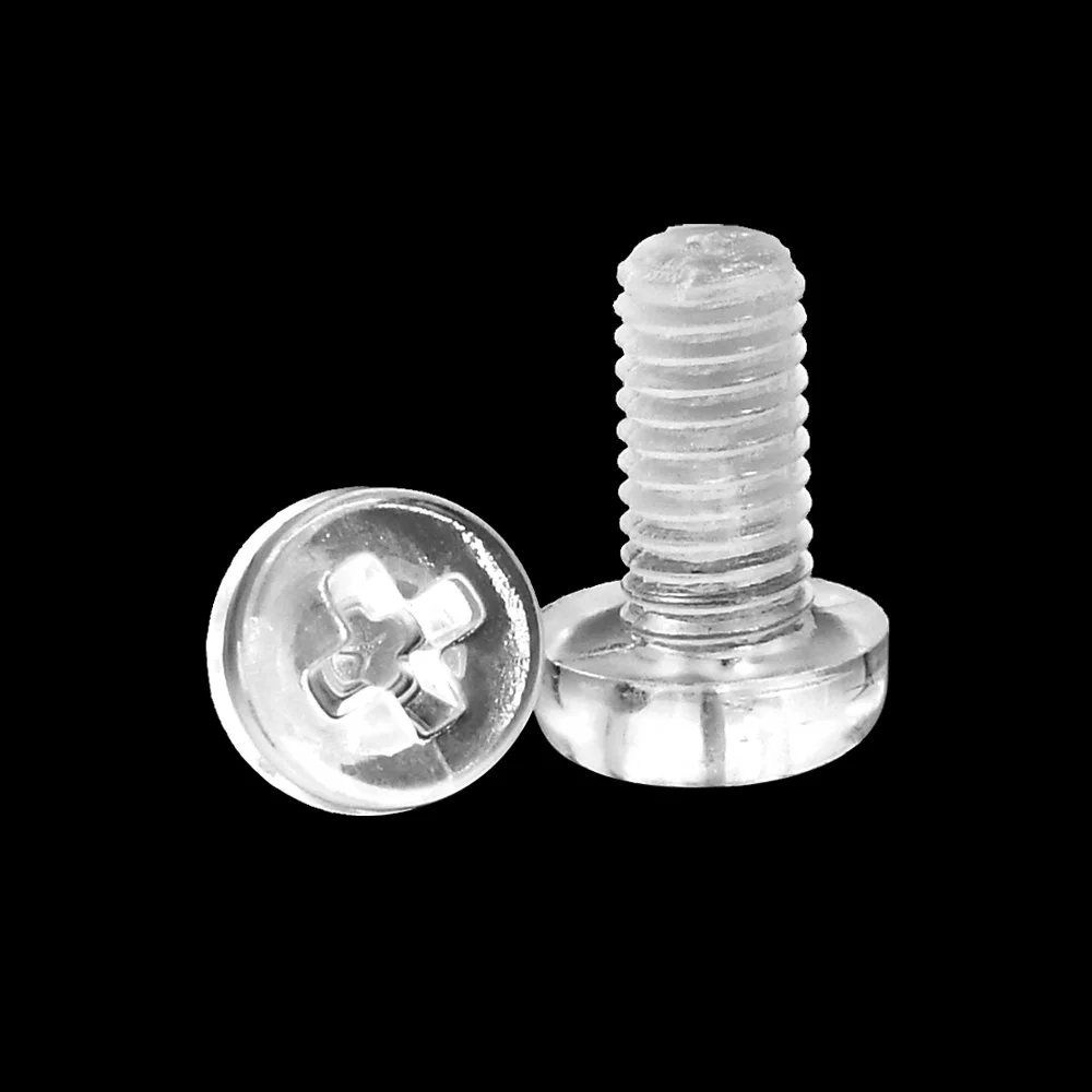 20/50/100/200PCS Transparent Acrylic Phillips Bolt M2 M2.5 M3 M4 M5 M6 Cross Round Head PC Clear Bolts Pan Hand Tighten Screw