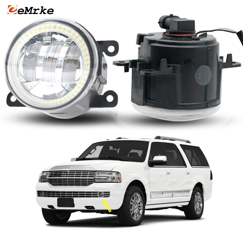 

Upgrade Led Fog Lights for Lincoln Navigator III U326 2007-2014 with Clear Cut-line Lens Angel Eyes DRL Daytime Running Lamp