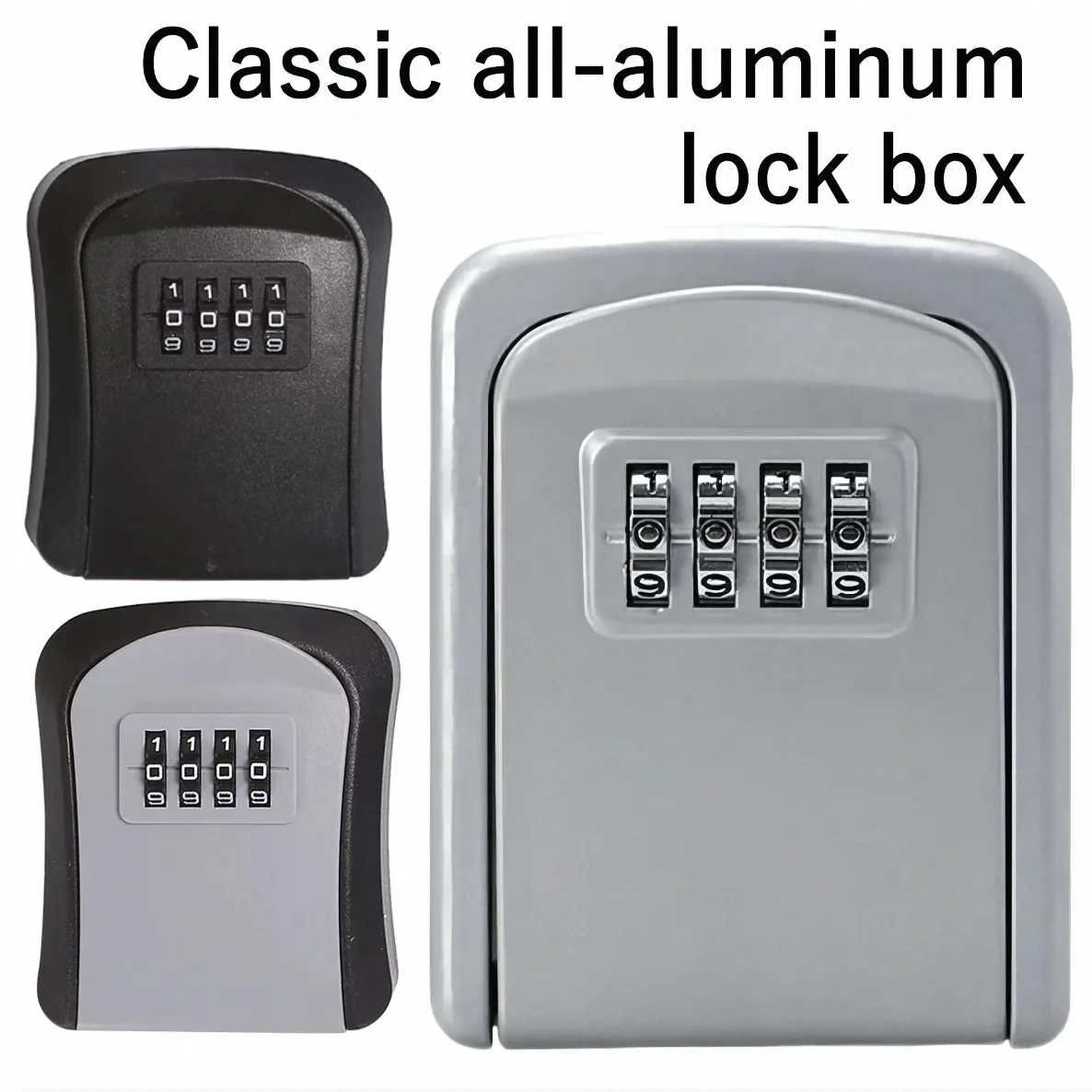 Luxury Durable Zink Alloy Waterproof Wall Mount Key Storage Box Combination Password Key Keeper Easy To Fix Inside & Outside