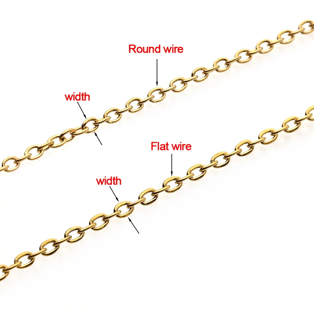 5 Meters 1-3mm Never Fade Stainless Steel Cross Necklace Chains Bulk For DIY Jewelry Findings Making Materials Handmade Supplies