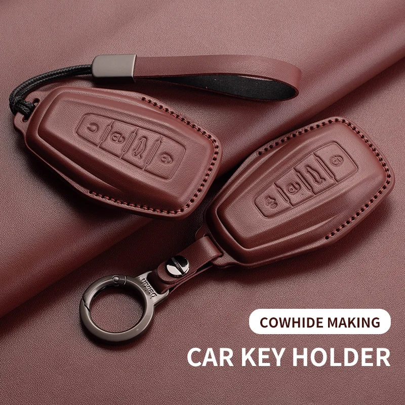

Leather Car Remote Key Case Cover For Geely Emgrand X7 EX7 Coolray 2019 2020 Auto Key Shell Fob Protection Keychain Accessories