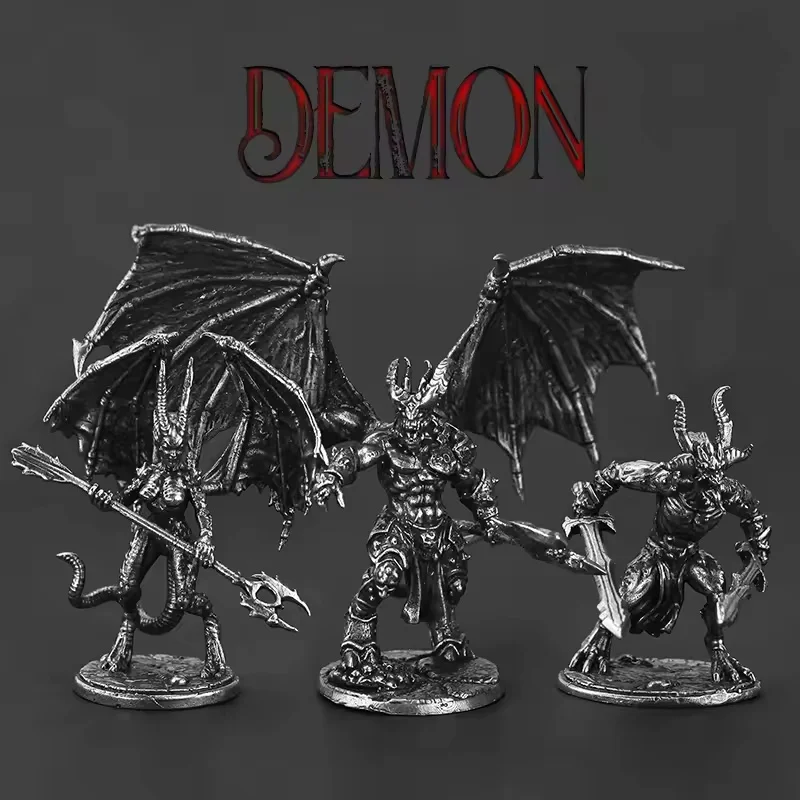 Handmade Metal Hell Demon Soldier Action Figure War Chess Piece Collectible Model Car Interior Decor Gift
