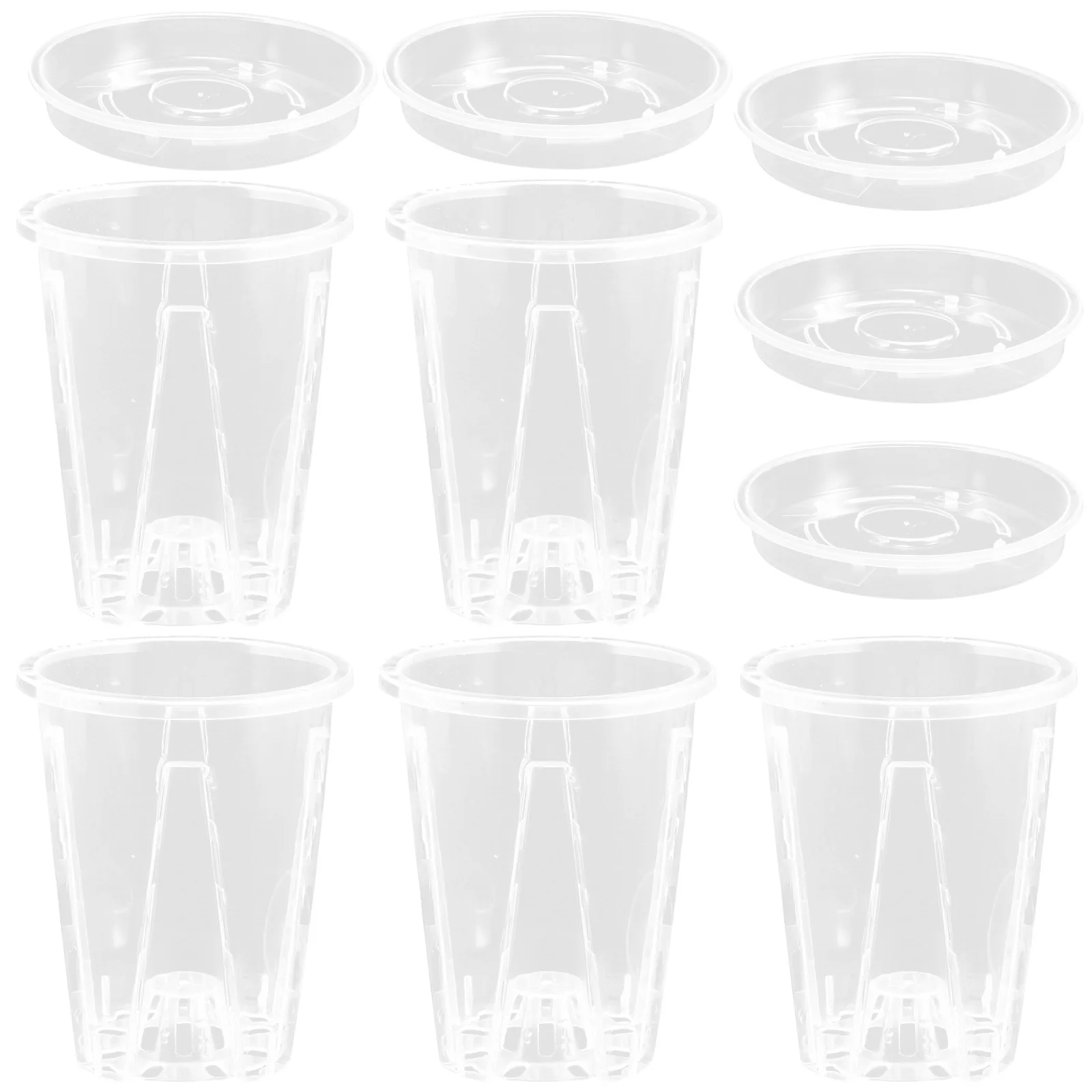 

5 Sets Breathable Root Control Pots 5 Pieces Drainage Holes Orchids Plastic Containers Healthy Growth Inspection Water