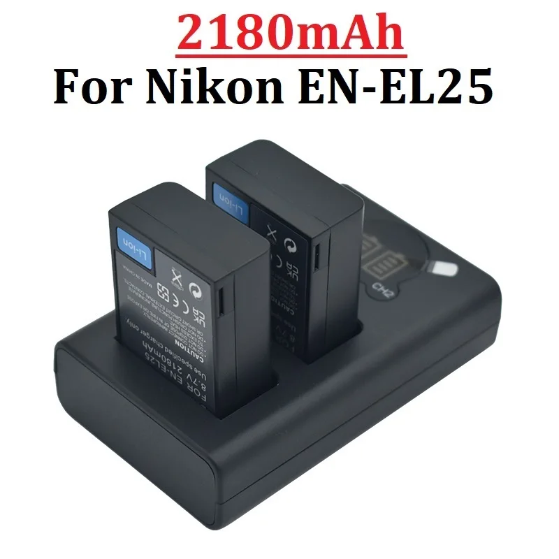 2180mAh EN-EL25 EN EL25 ENEL25 CAMERA Battery For Nikon Z50 ZFC Z 50 Z FC MH-32 Camera