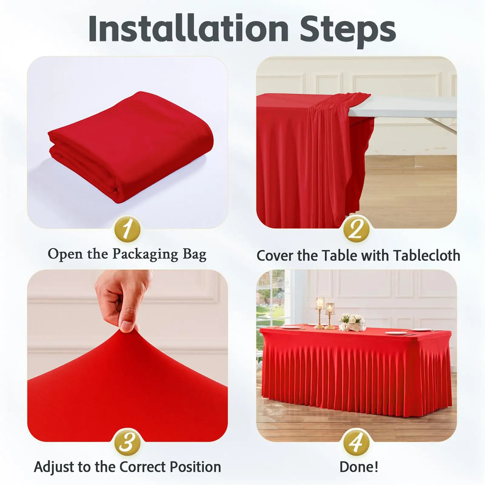 

Рождественская скатерть 6 футов, красная прямоугольная ткань, скатерть для вечеринки, многоразовые скатерти, праздничный декор для ресторана, шведского стола