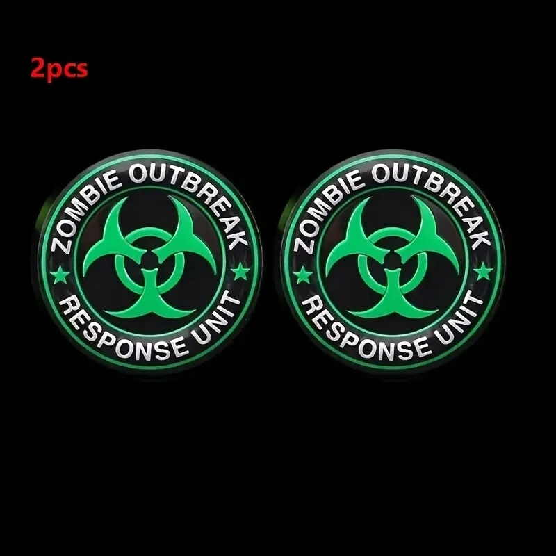 2pcs Nuclear Radiation Biohazard Biochemistry Metal Sticker Emblem For All Car Bike Motobike Accessories