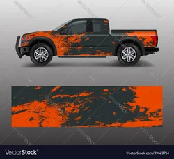 Make Old Pickup Car Full Wrap Sticker Car Decal Decorative Cut Body Racing Graphic Decal Vinyl Wrap Modern Design Red Retro