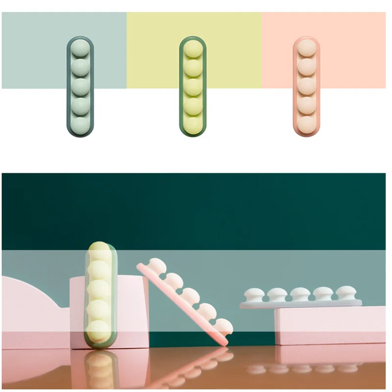 1 قطعة سيليكون إدارة الكبلات كليب الجدول وطاولة السرير منظم للأسلاك كابل شحن قوس كليب للجدران وأجهزة الطاولات #5