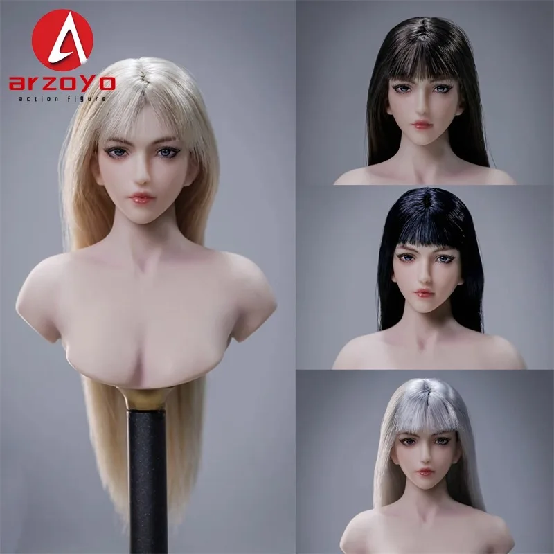 LZ TOYS SET016 1/6 Long Hair Beauty Girl Transplant Female Head Carving Model Fit 12'' TBL JO Soldier Action Figure Body Dolls