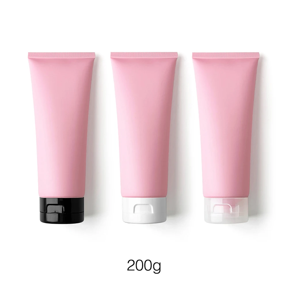 

200ml Matte Pink Plastic Squeeze Bottle 200g Empty Soft Tube Body Lotion Cream Cosmetic Refillable Container