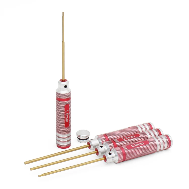 طقم مفك براغي سداسي - أحمر - H1.5/H2.0/H2.5/H3.0