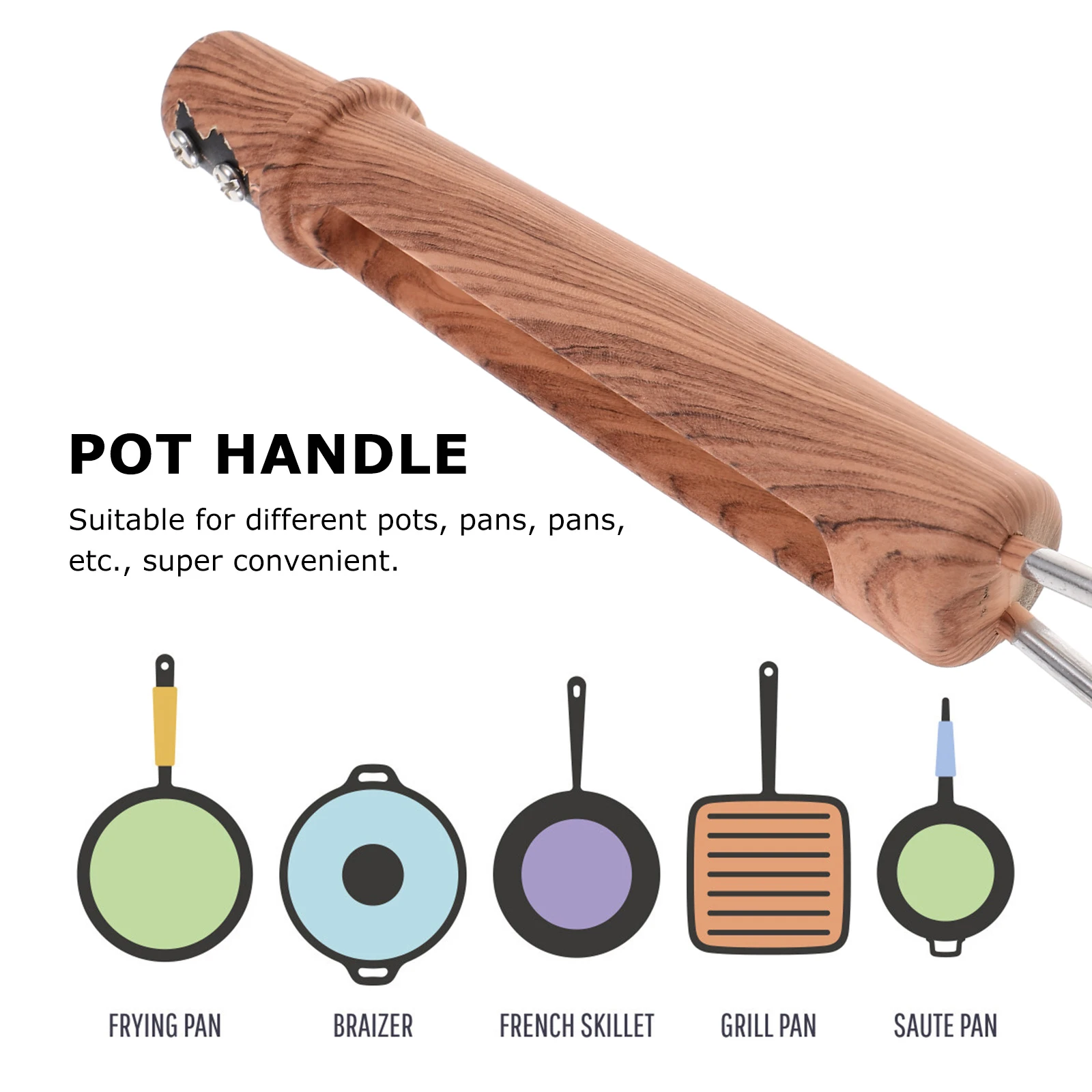 

Scald-Proof Pot Replacement Heat-Resistant Non-Slip Pan Grip For Milk Pans Kitchen Utensils Frying Pan Handle