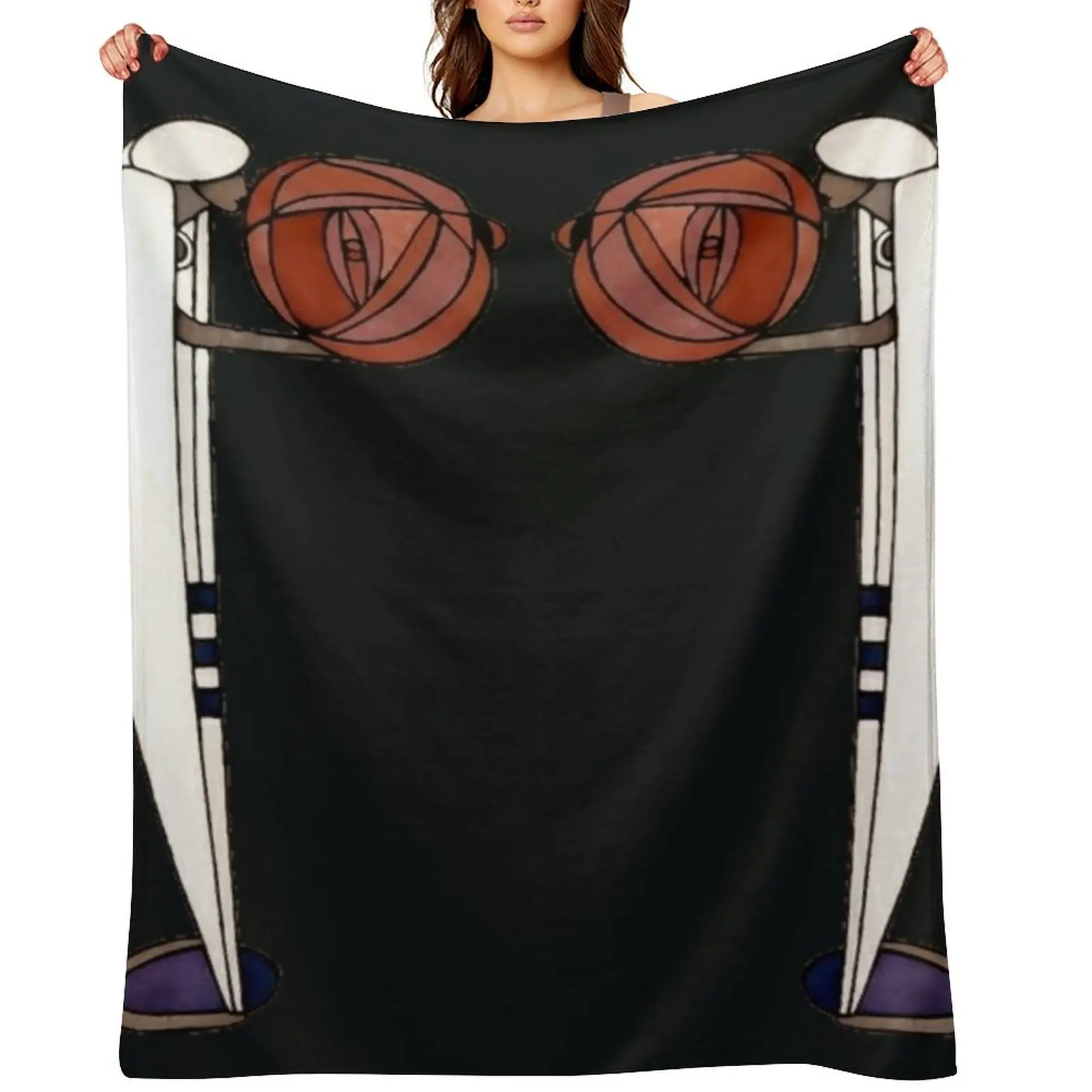 

Charles Rennie Mackintosh rose lady,No.7, Throw Blanket Baby Custom Loose Flannels Blankets