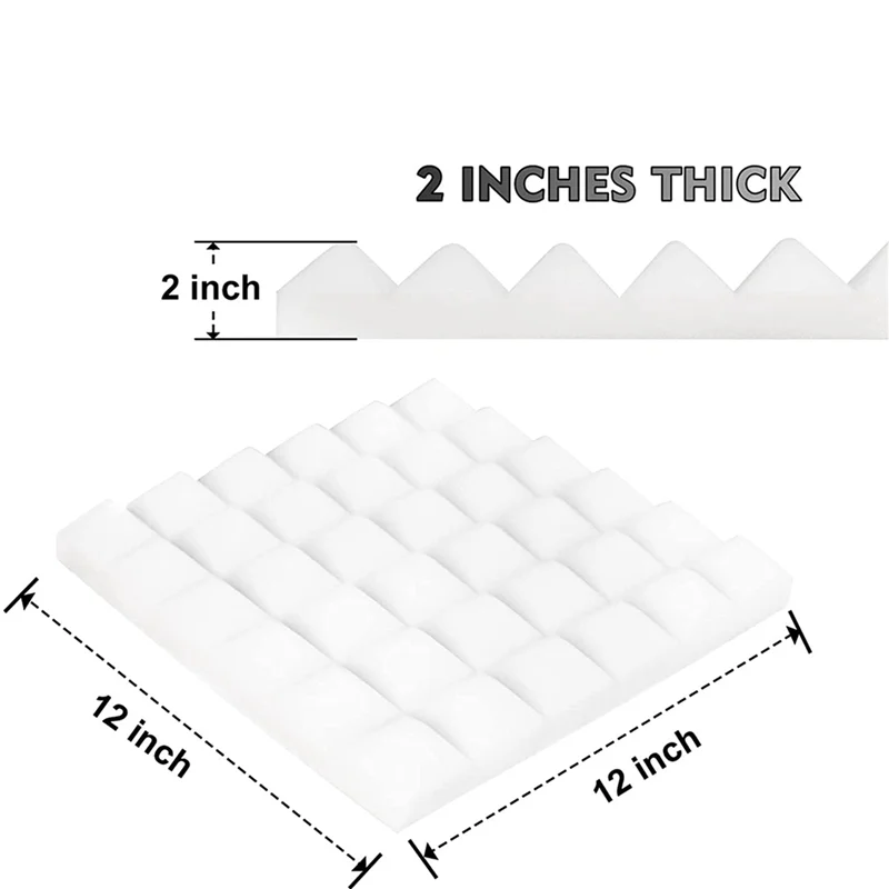 Confezione da 12 pannelli acustici, pannelli in schiuma insonorizzata, cunei fonoassorbenti da Studio, schiuma antirumore per pareti, per Studio musicale, ecc