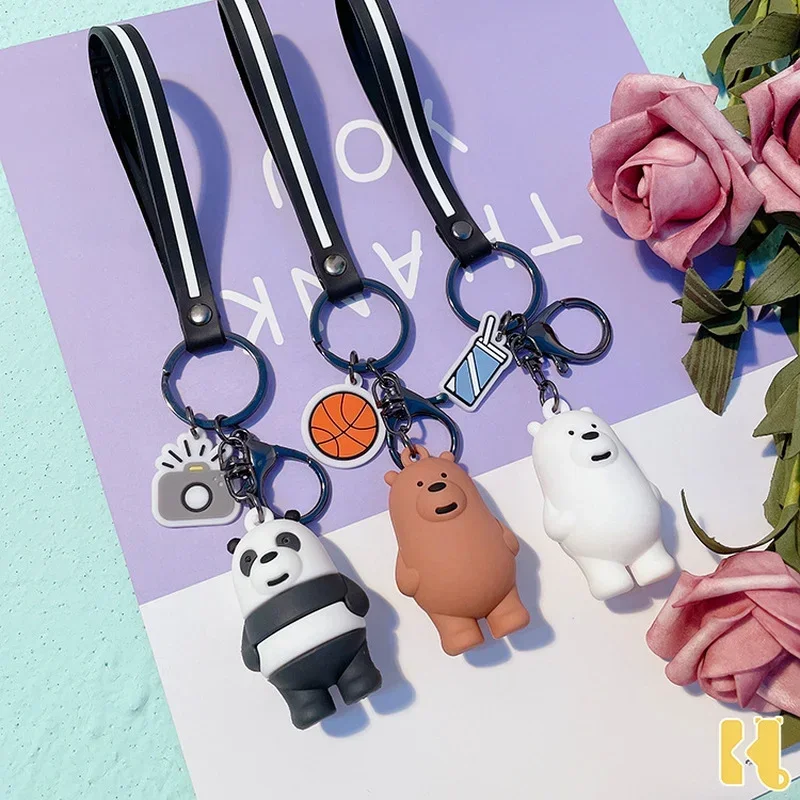 Panda wholesale Keychain Kawaii Bear for Car Keys Women Men Personalized Cute Key Chains Moto Jewelry Friends Couple Bag Charm