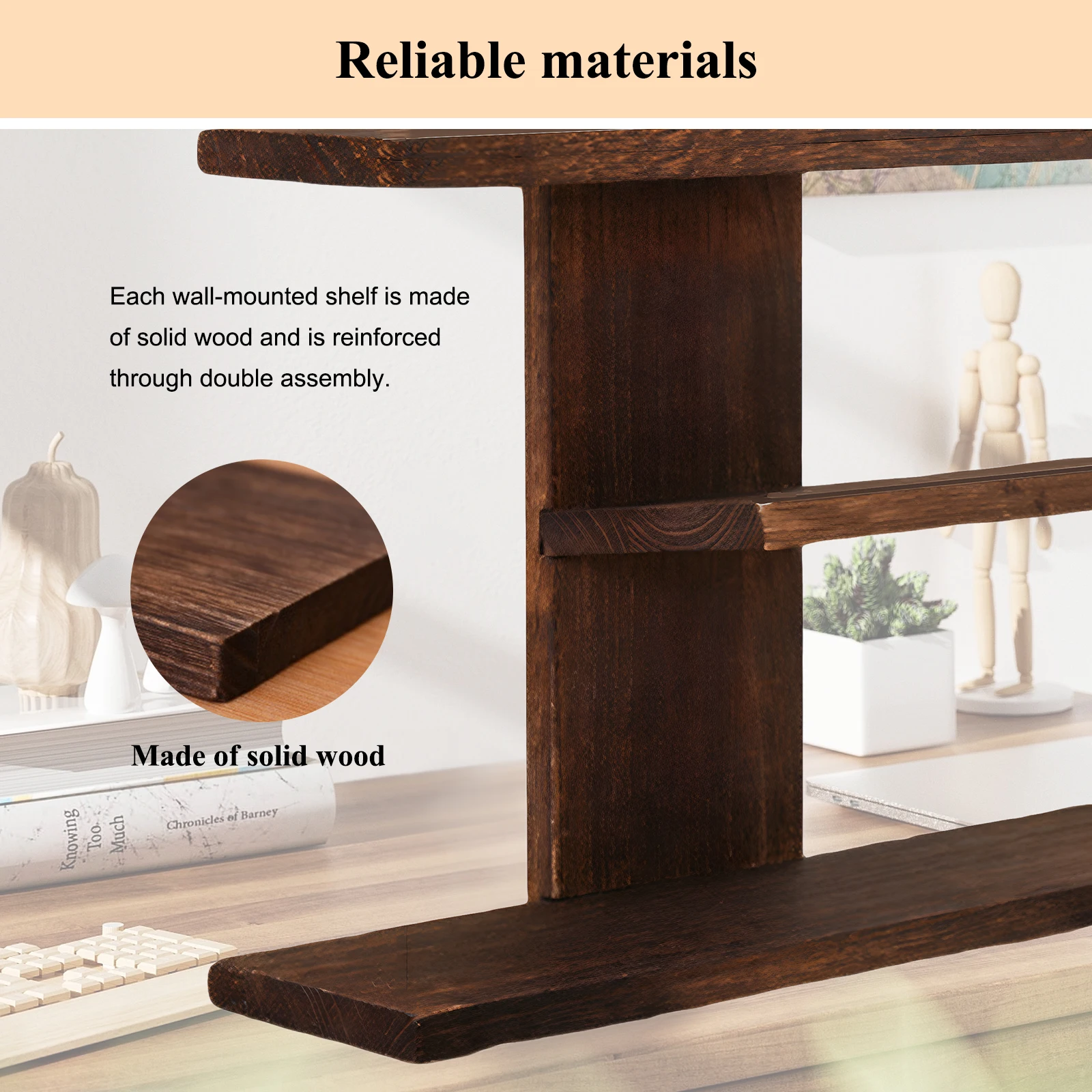 

3 Tier Wooden Desk Shelf Organizer Desk Display Rack for Home Office (model 2)
