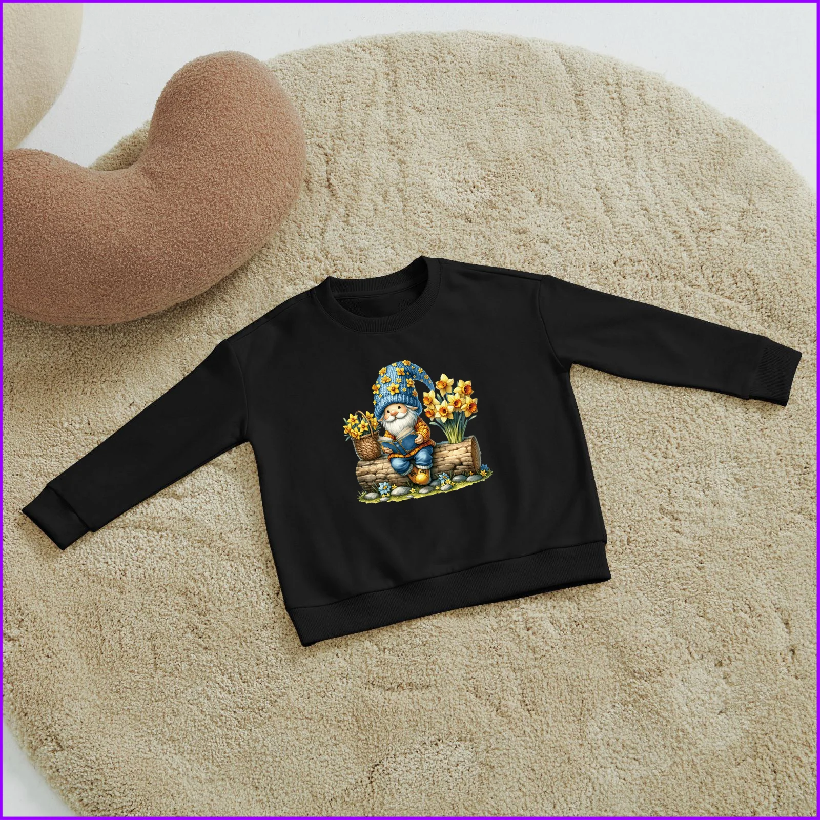 Blue Cute Gnome Spring Flower Sja2409 Kids Boys Girls Hoodies Sweatshirts Children'S Baby Clothes Hoodies Clothing Sweatshirts