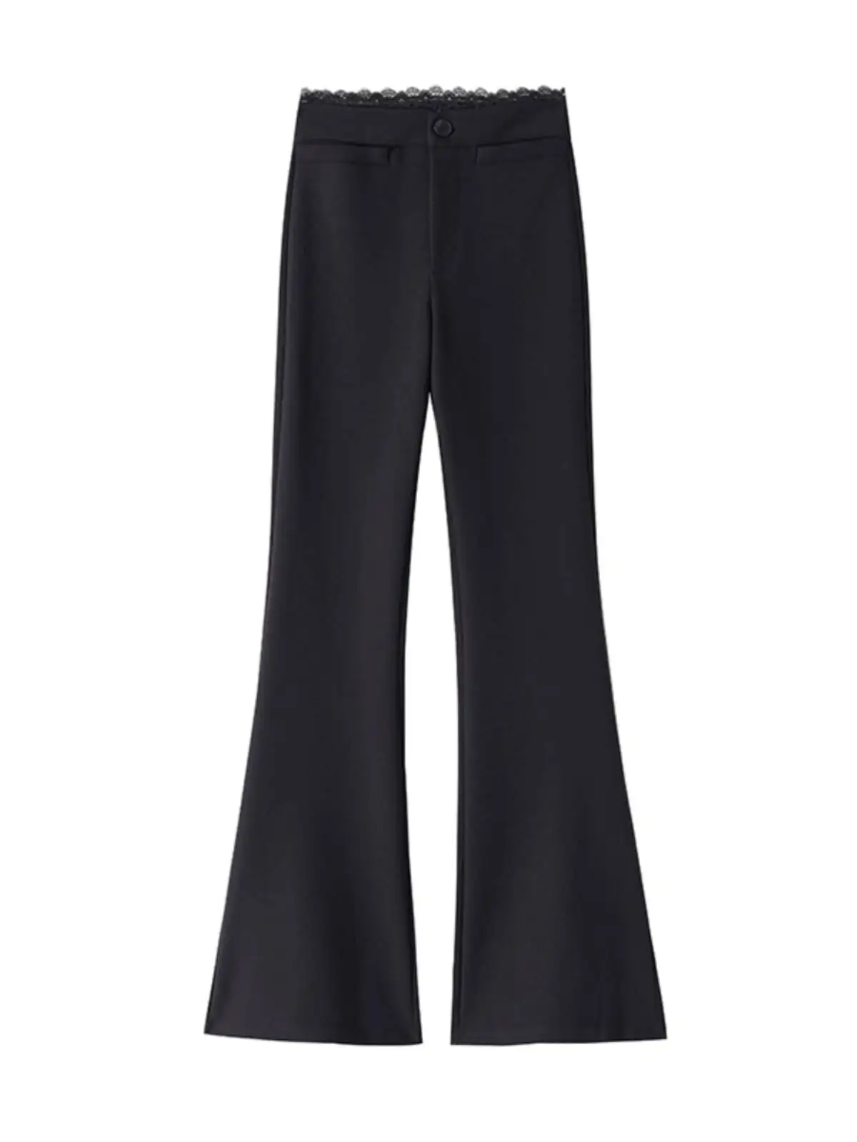 Women's Autumn Black Suit Flare Pants High Waist Slimming Narrow Fit Casual Horseshoe Long Trousers