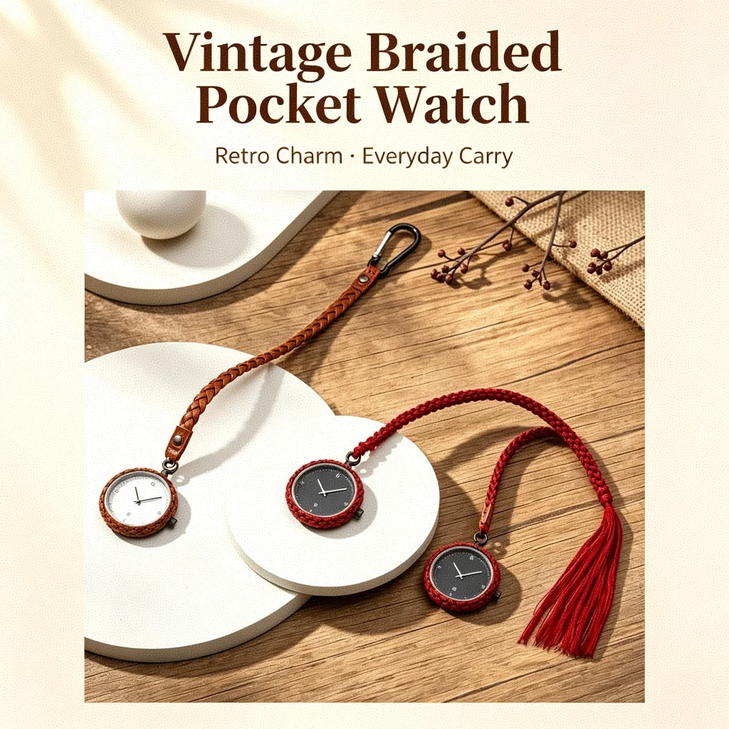 creative-retro-pocket-watch-alloy-round-dial-pointer-display-optional-leather-woven-strap-for-students-office-workers-daily-use
