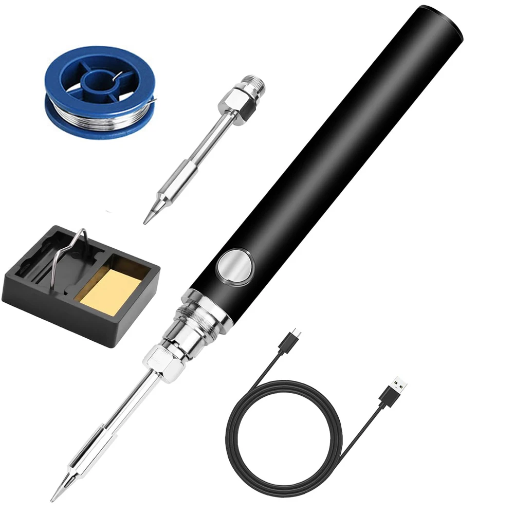 USB Rechargeable Portable Cordless Soldering Iron Tool Kit Temperature Adjustment Welding Tool Pen for Home Repair DIY