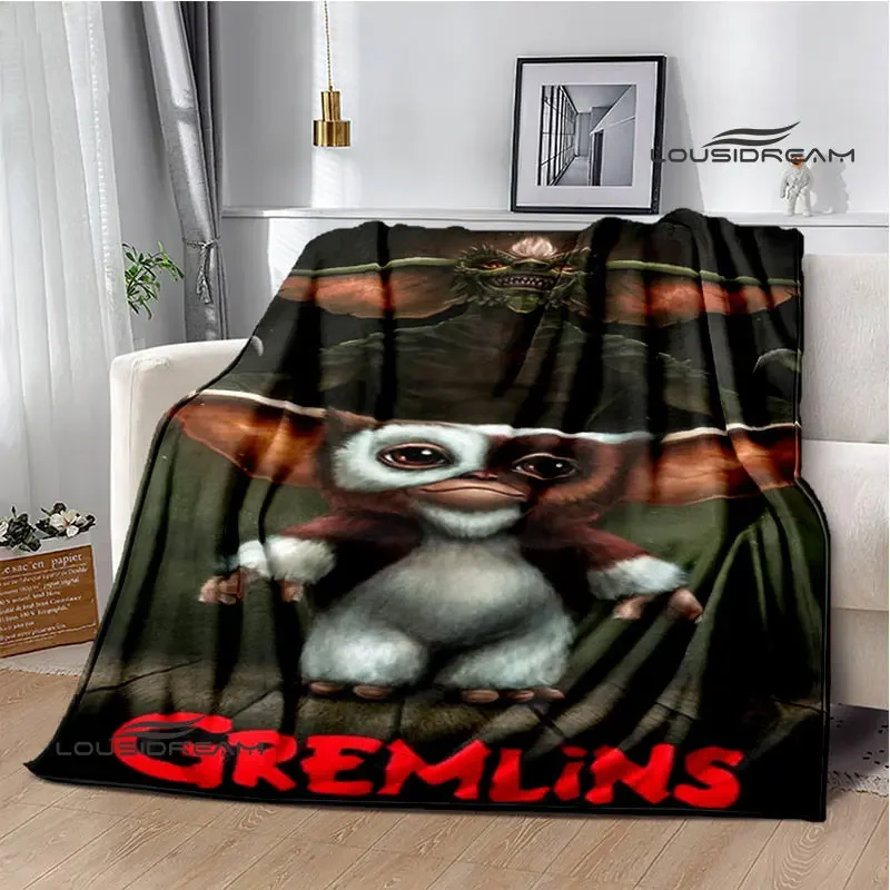 Gremlins cartoon printied blanket children\'s warm blanket flannel soft and comfortable blanket home travel blanket birthday gift