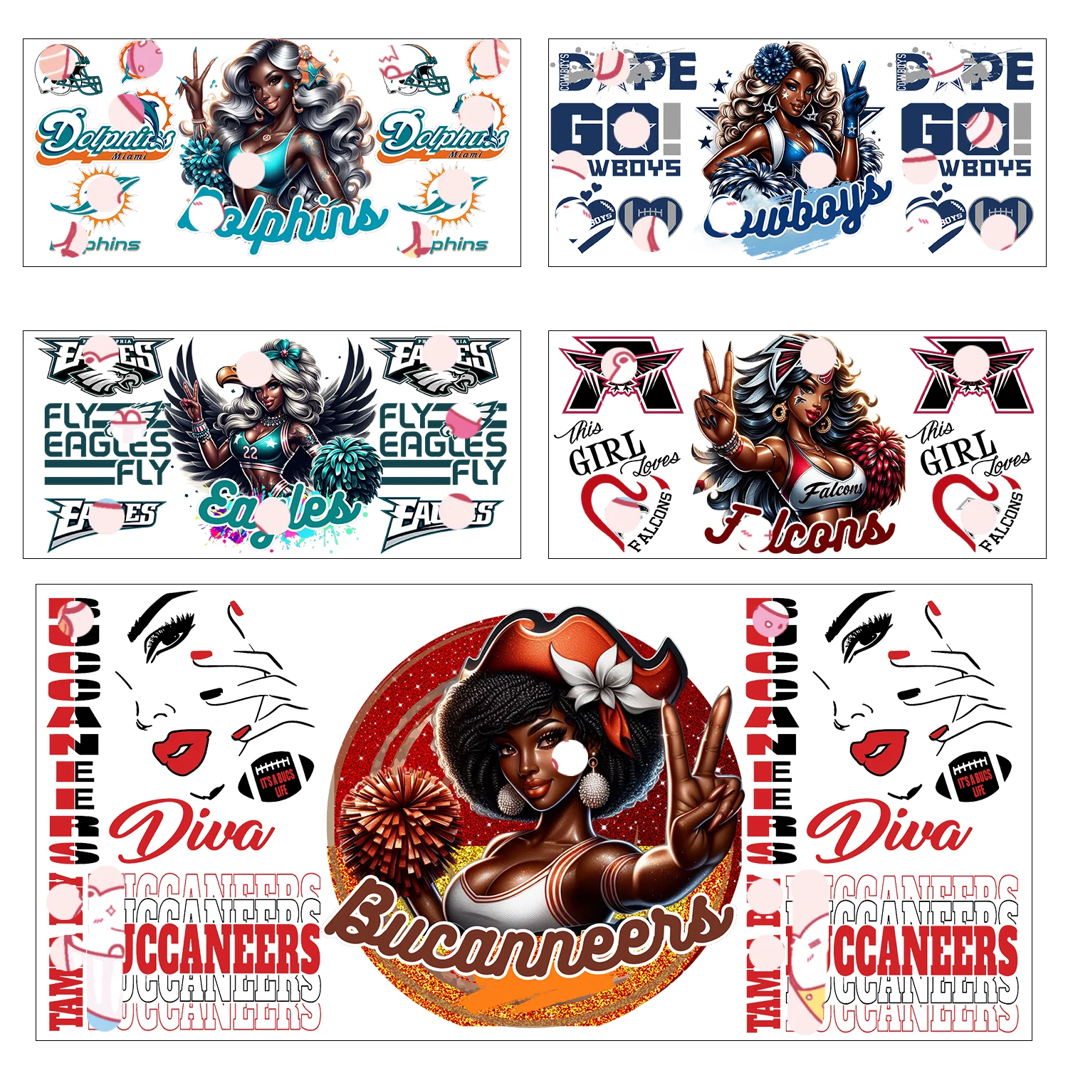 Fußballmannschaft-Serie DIY-Abziehbilder 3D-Transfers UV DTF Kristallaufkleber 16oz Uv Dtf Cup Wraps für Libbey Glass